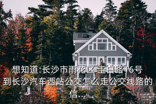 想知道:長沙市雨花區(qū) 圭白路16號到長沙汽車西站公交怎么走公交線路的信...