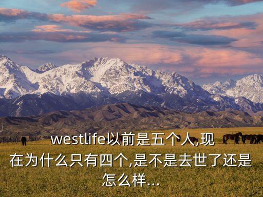  westlife以前是五個人,現在為什么只有四個,是不是去世了還是怎么樣...