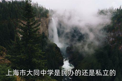 上海市大同附屬中學，上海市大同中學是民辦的還是私立的