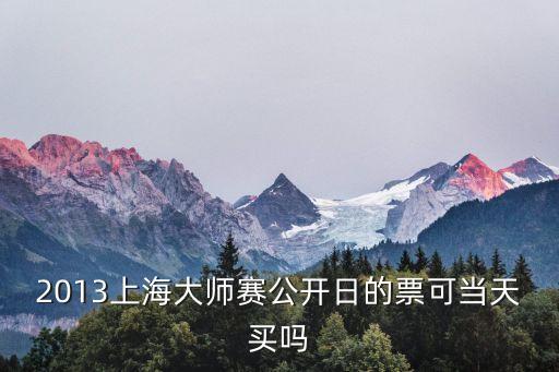 2013 上海市上師杯，2013上海大師賽公開日的票可當天買嗎