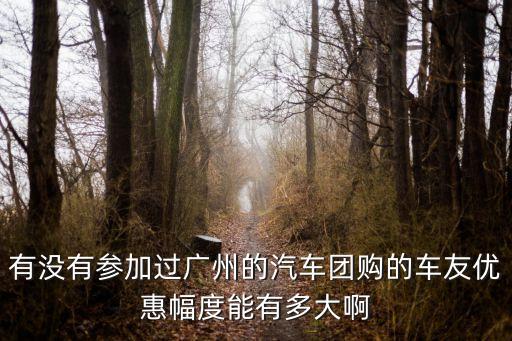 有沒有參加過廣州的汽車團購的車友優惠幅度能有多大啊