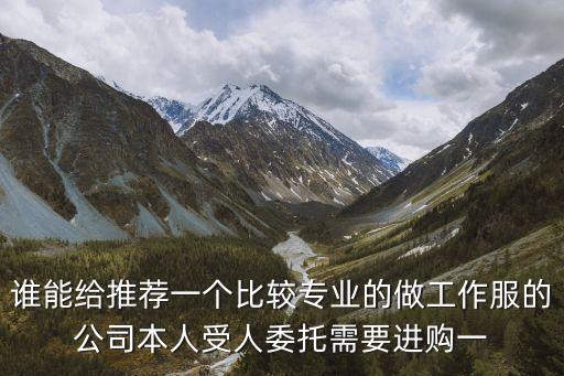 誰能給推薦一個比較專業的做工作服的公司本人受人委托需要進購一