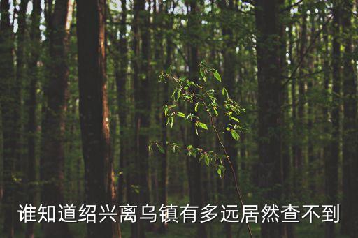 誰知道紹興離烏鎮有多遠居然查不到