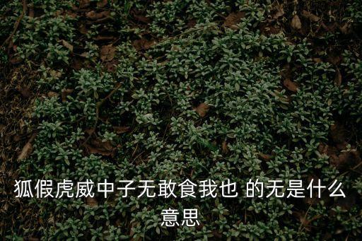 無(wú)的意思，狐假虎威中子無(wú)敢食我也 的無(wú)是什么意思