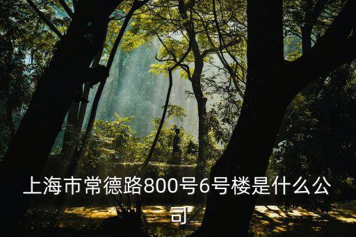 上海市常德路800號(hào)6號(hào)樓是什么公司