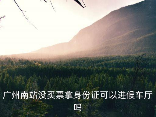廣州南進站需要查詢票嗎，廣州南站沒買票拿身份證可以進候車廳嗎