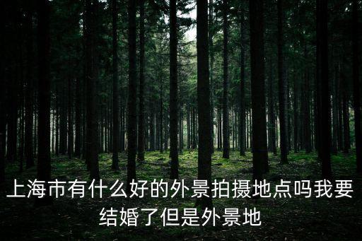 上海市有什么好的外景拍攝地點嗎我要結婚了但是外景地