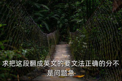 求把這段翻成英文的要文法正確的分不是問題急