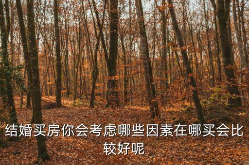 結婚買房你會考慮哪些因素在哪買會比較好呢