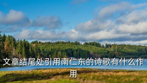 南仁東作文素材，文章結尾處引用南仁東的詩歌有什么作用