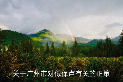 關(guān)于廣州市對低保盧有關(guān)的正策