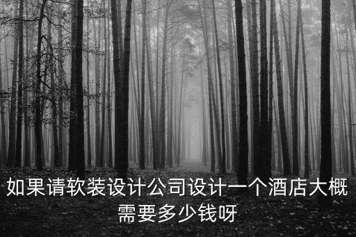 如果請軟裝設計公司設計一個酒店大概需要多少錢呀