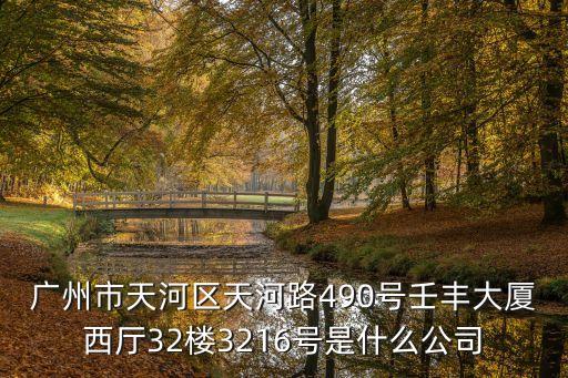 廣州市天河區天河路490號壬豐大廈西廳32樓3216號是什么公司