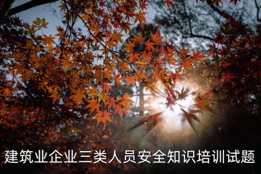 建筑業企業三類人員安全知識培訓試題