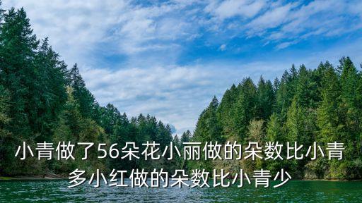 五十六朵花文工團，小青做了56朵花小麗做的朵數比小青多小紅做的朵數比小青少