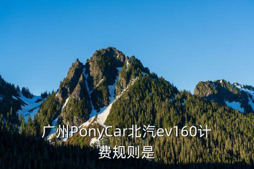 廣州PonyCar北汽ev160計費規則是