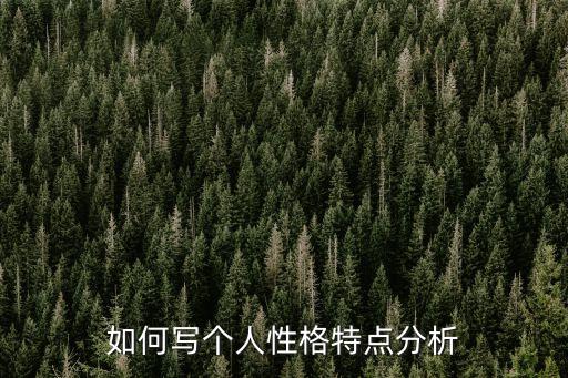 如何寫個人性格特點分析