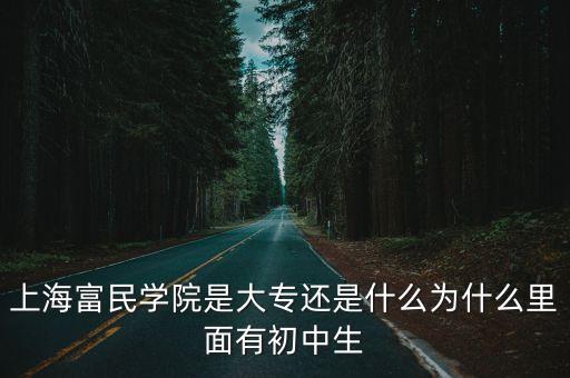 上海市 富民 學校，上海富民學院是大專還是什么為什么里面有初中生