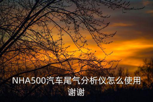 NHA500汽車尾氣分析儀怎么使用謝謝