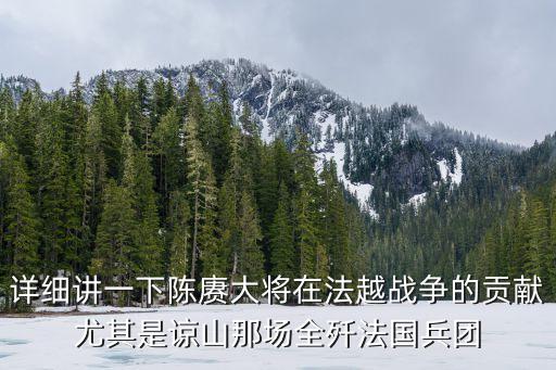 詳細講一下陳賡大將在法越戰爭的貢獻尤其是諒山那場全殲法國兵團