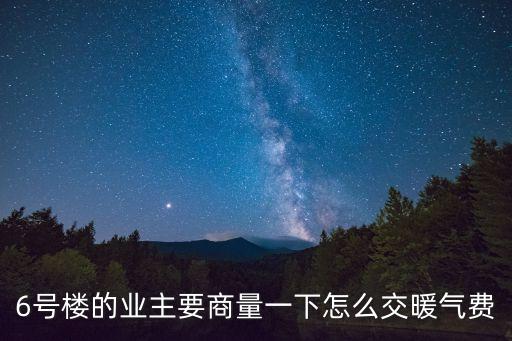 廣州恒大美麗沙6號樓，6號樓的業主要商量一下怎么交暖氣費