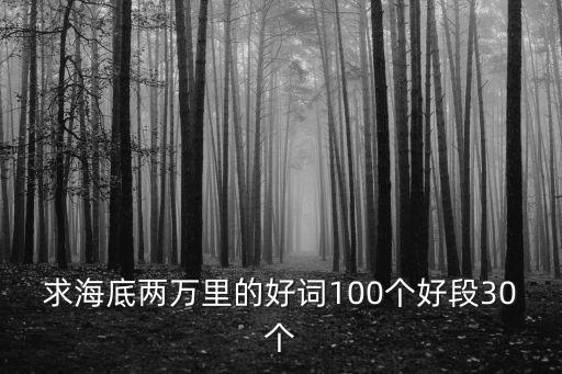 求海底兩萬里的好詞100個好段30個