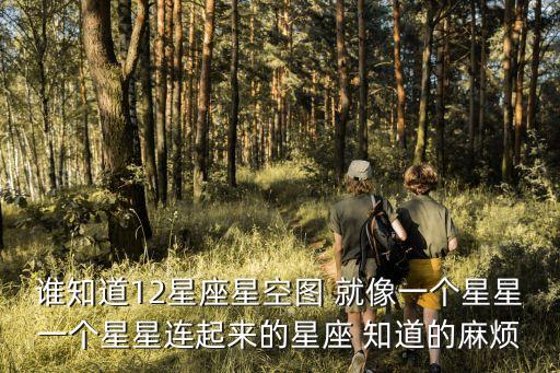 誰知道12星座星空圖 就像一個星星一個星星連起來的星座 知道的麻煩