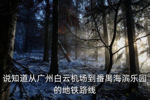 說知道從廣州白云機場到番禺海濱樂園的地鐵路線