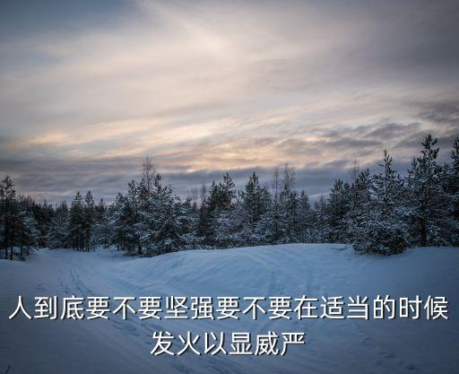 人到底要不要堅強要不要在適當?shù)臅r候發(fā)火以顯威嚴