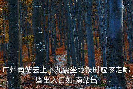 廣州南站去上下九要坐地鐵時應該走哪些出入口如 南站出