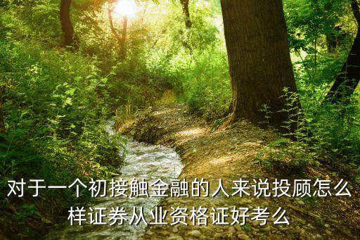 對于一個初接觸金融的人來說投顧怎么樣證券從業資格證好考么
