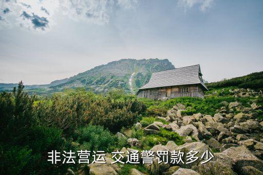 上海市非法營運罰多少錢，現在非法運營罰款是多少