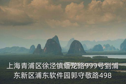 上海青浦區(qū)徐涇鎮(zhèn)蟠龍路999號(hào)到浦東新區(qū)浦東軟件園郭守敬路498