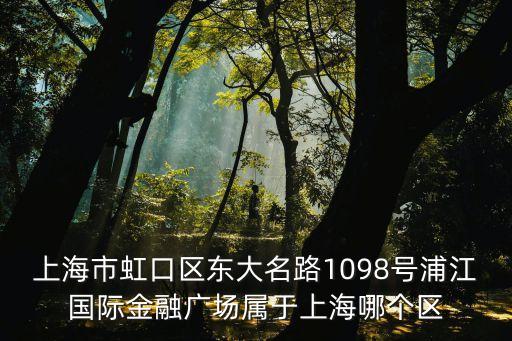 上海市東大名路908號屬于什么區，上海市有個東大名路是哪個區的