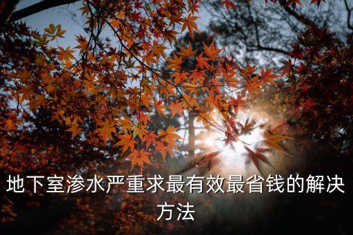 地下室滲水嚴重求最有效最省錢的解決方法