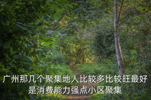 廣州那幾個聚集地人比較多比較旺最好是消費能力強點小區聚集