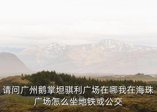 請問廣州鵝掌坦騏利廣場在哪我在海珠廣場怎么坐地鐵或公交