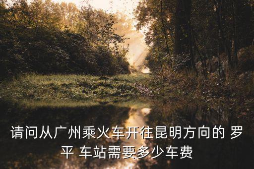 請問從廣州乘火車開往昆明方向的 羅平 車站需要多少車費