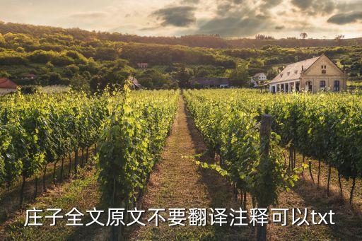 莊子全文，莊子全文原文不要翻譯注釋可以txt