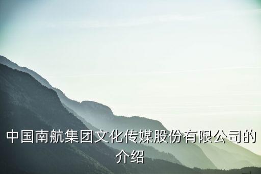 中國南航集團文化傳媒股份有限公司的介紹