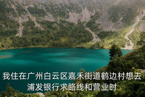 浦發銀行廣州白云支行公交車，我住在廣州白云區嘉禾街道鶴邊村想去浦發銀行求路線和營業時