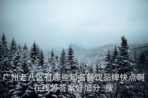 廣州老八區有哪些知名餐飲品牌快點啊在線等答案好加分  搜