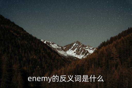 enemy的反義詞是什么