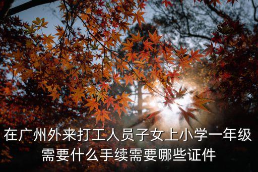 在廣州外來打工人員子女上小學(xué)一年級需要什么手續(xù)需要哪些證件