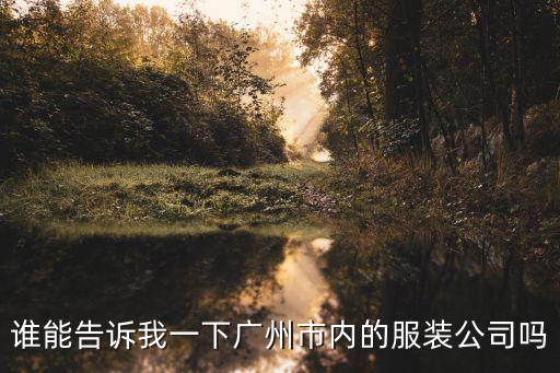誰能告訴我一下廣州市內的服裝公司嗎