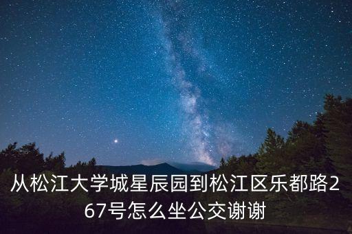 從松江大學(xué)城星辰園到松江區(qū)樂(lè)都路267號(hào)怎么坐公交謝謝