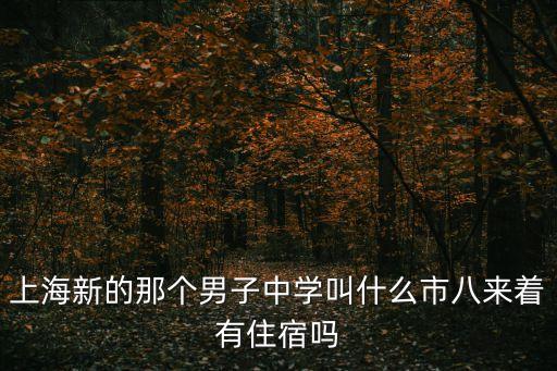 上海市八初中官網，上海新的那個男子中學叫什么市八來著有住宿嗎