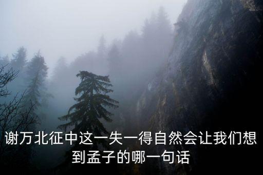 謝萬，謝萬北征中這一失一得自然會讓我們想到孟子的哪一句話