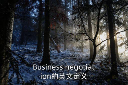 Business negotiation的英文定義