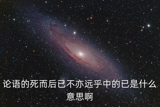 死而后已的已，死兒后已的已是什么意思